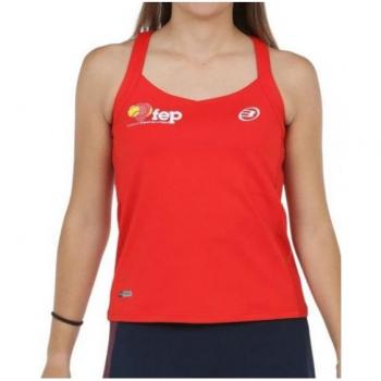 Camiseta Exima Mujer Bullpadel Rojo Sin Mangas Transpirable