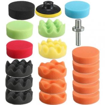 Juego de Almohadillas de Pulido para Coche 80mm - 19 Uds