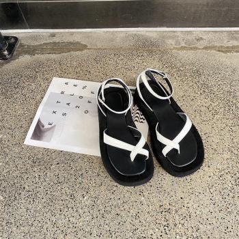 Summer Patchwork Buckle Strap Sandals