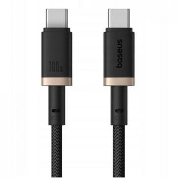Baseus Dura 1 m USB‑C a USB‑C 100 W cavo nero oro con connessione Gold