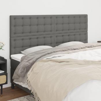 Cabeceros 4 unidades de tela gris oscuro 100x5x78/88 cm Vidaxl Gris