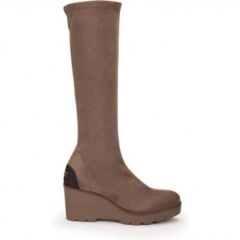 Botas altas de tejido elástico efecto ante modelo SALISBURY, tonos marrones