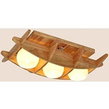 Chino Creativo LED de Madera Macizada Minimalismo Escandinavo Lámpara de Techo para el Dormitorio, Salón, Estudio y Pasillo en Restaurantes (Estilo Opcional)