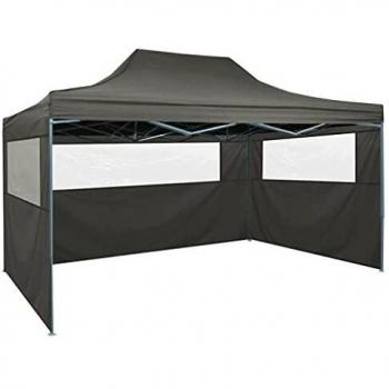 Tente pliable avec 3 parois 3 x 4,5 m Anthracite