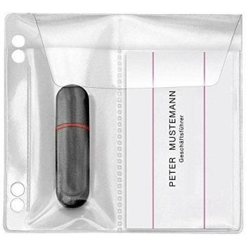VELOFLEX 2er USB-Stick-Hüllen abheftbar transparent – 10 Stück