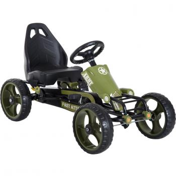 Kart Homcom 341025 verde edad 3 años gokart pedales para niños de +3 coche con embrague freno asiento ajustable carga 35 kg 105x54x61 35kg