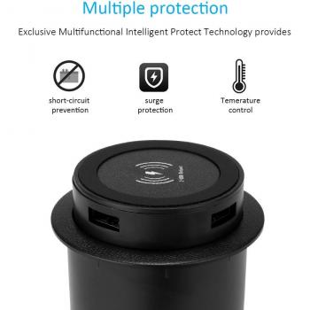 Wireless Charger for Desktop and Nightstand - QI for HUAWEI, XIAOMI, iPhone, Samsung