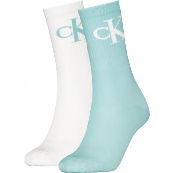 Calvin Klein Jeans Damen‑Sockenset 2er-Pack Hellblau – Größe 35–38 – Logostickerei
