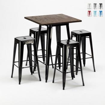 Set de Taburetes y Mesa High Table Little Italy en Negro