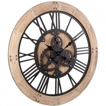 Reloj de pared de madera que hace tictac