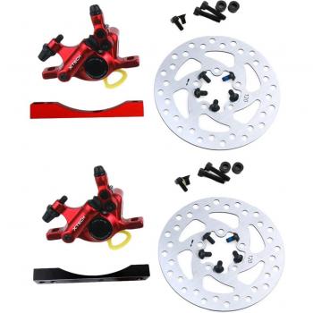 Hydraulische Bremsen‑Adapter Bausatz für Elektro‑Rollen – Aluminium Disk Brakes Kolben‑Rabatt, Xiaomi M365 Profi, Schwarz & verrottet