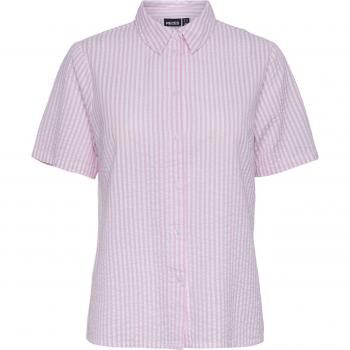 Pieces Camicia A Maniche Corte Sally Pastello Lavanda / Strisce Cloud Dancer XS