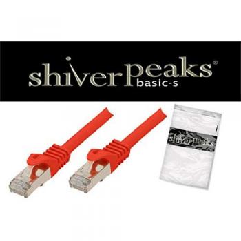 Shiverpeaks RJ45 Patchkabel mit CAT 7 Rohkabel PIMF Rot 30m