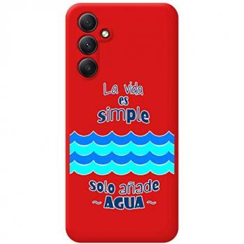 Tumundosmartphone Funda Silicona Líquida Roja Samsung Galaxy A54 5G Diseño Agua Dibujos Estuche Personalizado