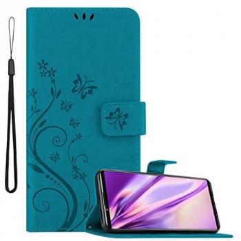 Cadorabo Blütenbücherschutz in Blau für das Sony Xperia 5 III
