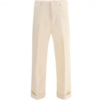 Ecru Casual Fit Pants for Men – Size 48, Valentino