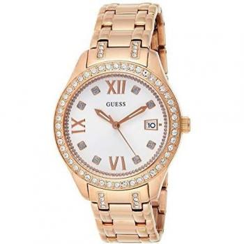 Guess Damen Herren Universelle Quarzzeitmesser, Edelstahlarmband – Modell W0848L3