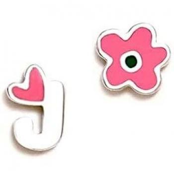 Pendientes inicial J corazón rosa Agatha Ruiz de la Prada