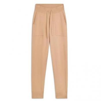 Pantalone Tricot Rasato a Vite a Coste con Polsini