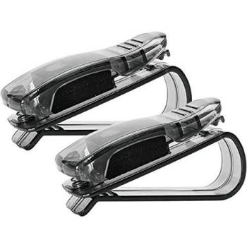 Clip Portaocchiali per Auto Da Parasole Colore Nero Supporto per Occhiali e Biglietti