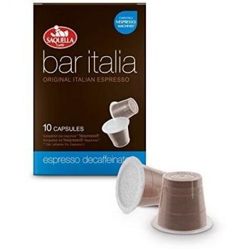 Saquella Caffè Bar ITALIA Espresso (Entkoffeiniert) – 10 Nespresso‑Kapseln