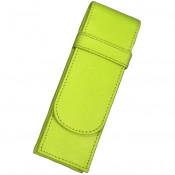 Alassio Schreibgeräte-Etui aus echtem Leder in Hellgrün, Größe: 45 x 25 x 150 mm, Platz für 2 Schreibgeräte (1 Stück)