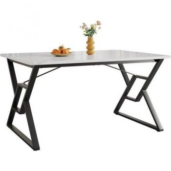 Buffet Moderne en MDF Blanc avec Espace Ouvert