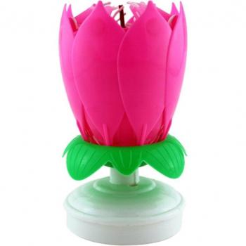 Lotus Flower Cake Candle with Electronic Music