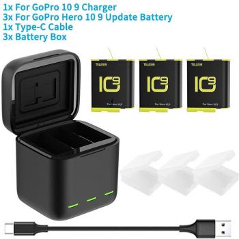 Telesin 1750mAh Batterij voor GoPro Hero 5 6 7 8 9 10