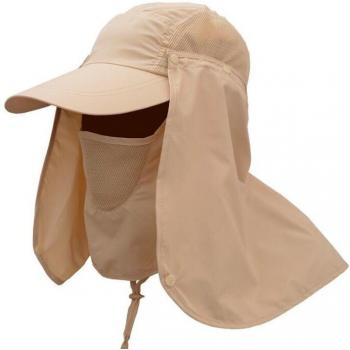 Sombrero de Sol para Hombres y Mujeres con Máscara para el Cuello