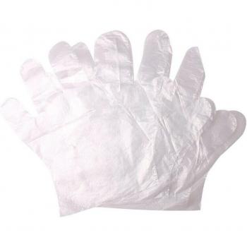 Mascarillas transparentes para catering con guantes y delantal desechables