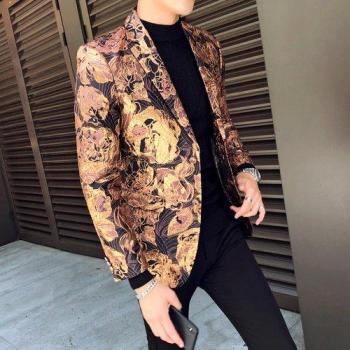 Mode Gestreepte Lente Man Blazer in Slank Design voor Club en Party
