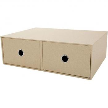 Beige 2-Drawer Office Desk Top Organizer (2PCS)