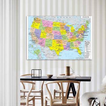 Wandkarte der USA, 150x100cm, nicht-gewebte Leinwand