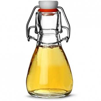 Genware Glass Swing Top Bottle 50ml - Serving Bottle with Air-Tight Rubber Seal