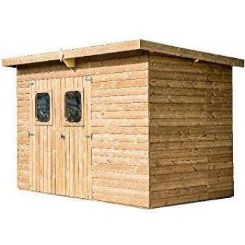 Habrita Abri THEORA en Bois - 6,45 m² - sans Plancher - Toit Mono Pente bac Acier