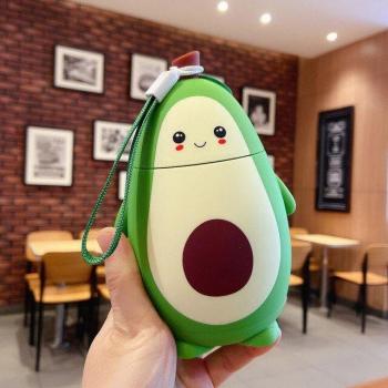 280ml Cartoon Avocado Glas Trinkflasche mit doppelter Schicht