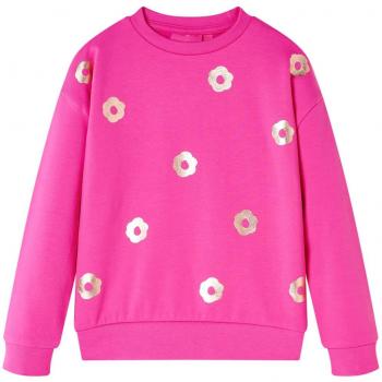 Sudadera Niña Estampado Floral Rosa Oscuro