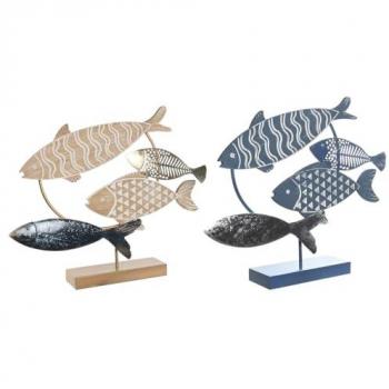 Elegant Blue and Gold Spiral Figurines - 53 x 9 x 45 cm