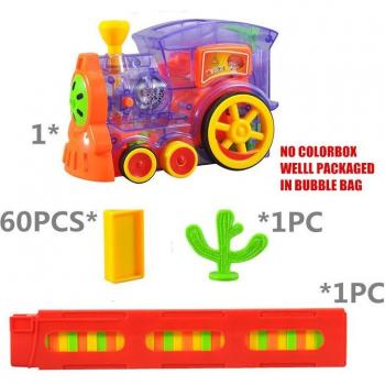 Domino Train Set with Rocket Helicopter Educational Game