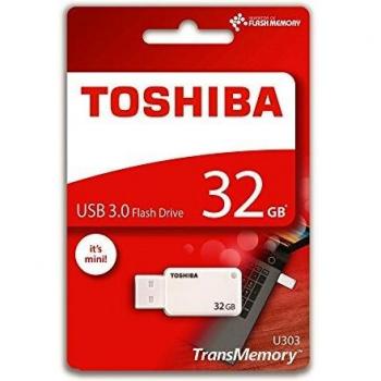 Toshiba U303 32GB Flash Drive, USB 3.0, White