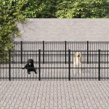 Chenil pour chiens en acier 14,11 m²