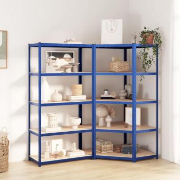Mueble de Almacenamiento Acero-Madera Contrachapada Azul 5 Planchas
