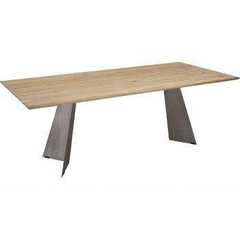 K+W Komfort & Wohnen Essbereichs-Tisch 5252 – Wildeiche oder Bianco, Metallgestell, variable Breite