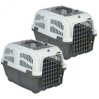 2er Sparpack Transportbox Hundebox Katzenbox SKUDO 1 OPEN mit gratis Hundespielzeug