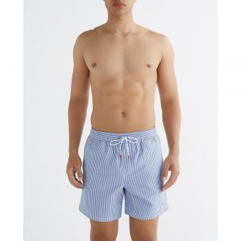 North Sails Basic Volley Badeshorts Seersucker – Herren, blau, gestreift