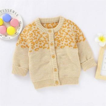 Leopardenmuster Strickjacke für Mädchen