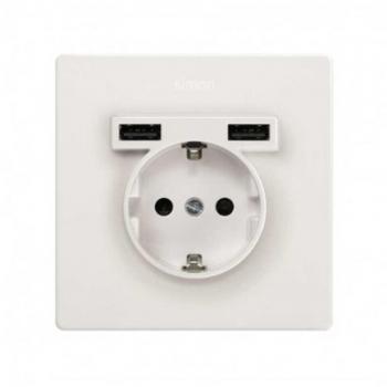 Kit Monoblock Schuko + 2 cargadores USB Simon 27190610-090