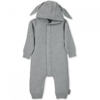 Woll-Overall HÄSCHEN mit Öhrchen in silber melange