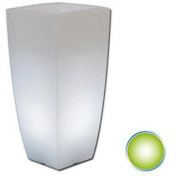 IDRALITE Vaso Luce in Polimero Monacis Stilo Square Top Bright - cm 39 X 39 - h 90 cm. Luce Verde